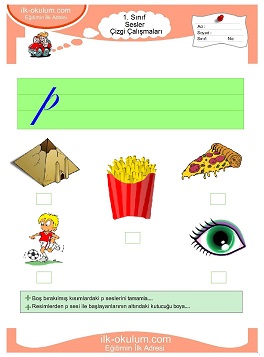 Çocuklar İçin P Sesi Çalışma Sayfaları 